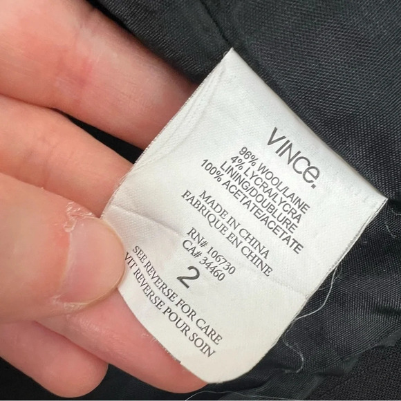 Vince Wool Button Front Blazer Jacket Black Size 2 - Picture 6 of 6